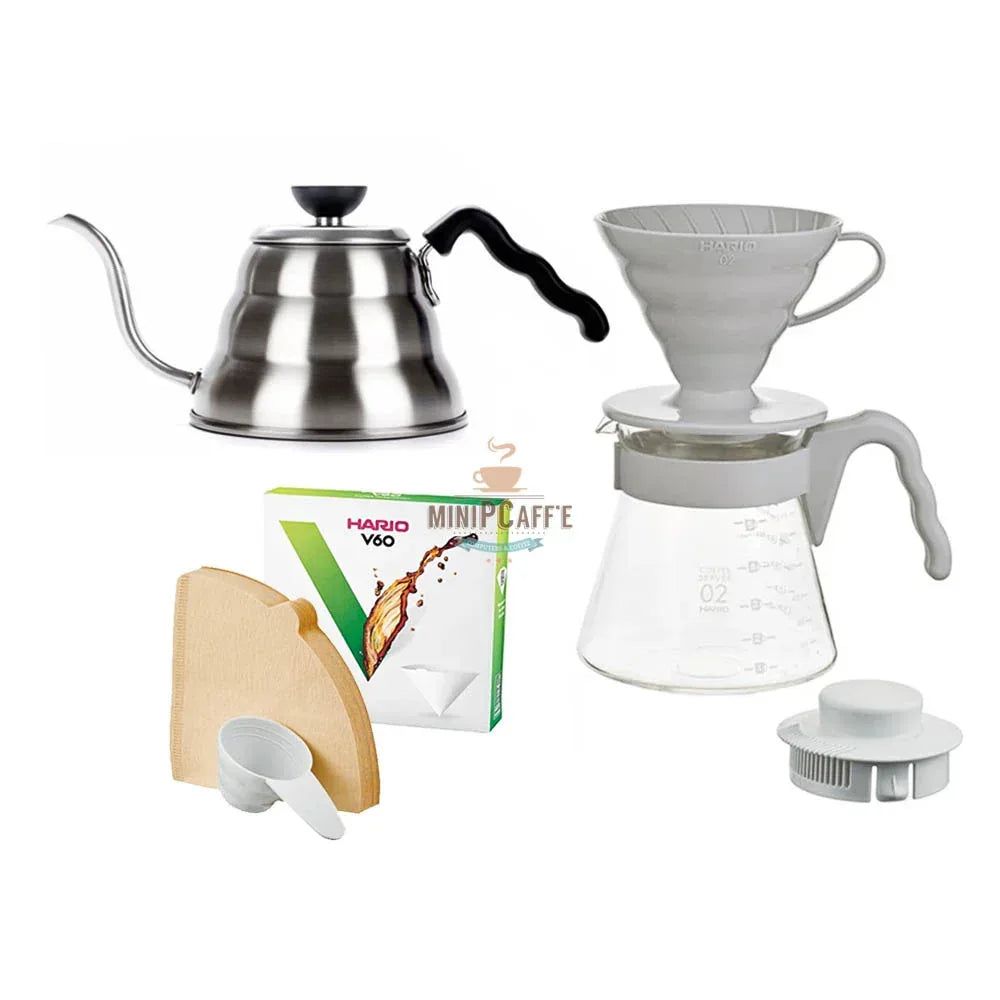 Kit Inicial Hario V60 Pour Over Cinza Claro