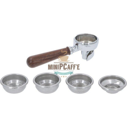 Lelit 58mm dobbelt tud portafilter med træhåndtag - MiniPCaffe.com