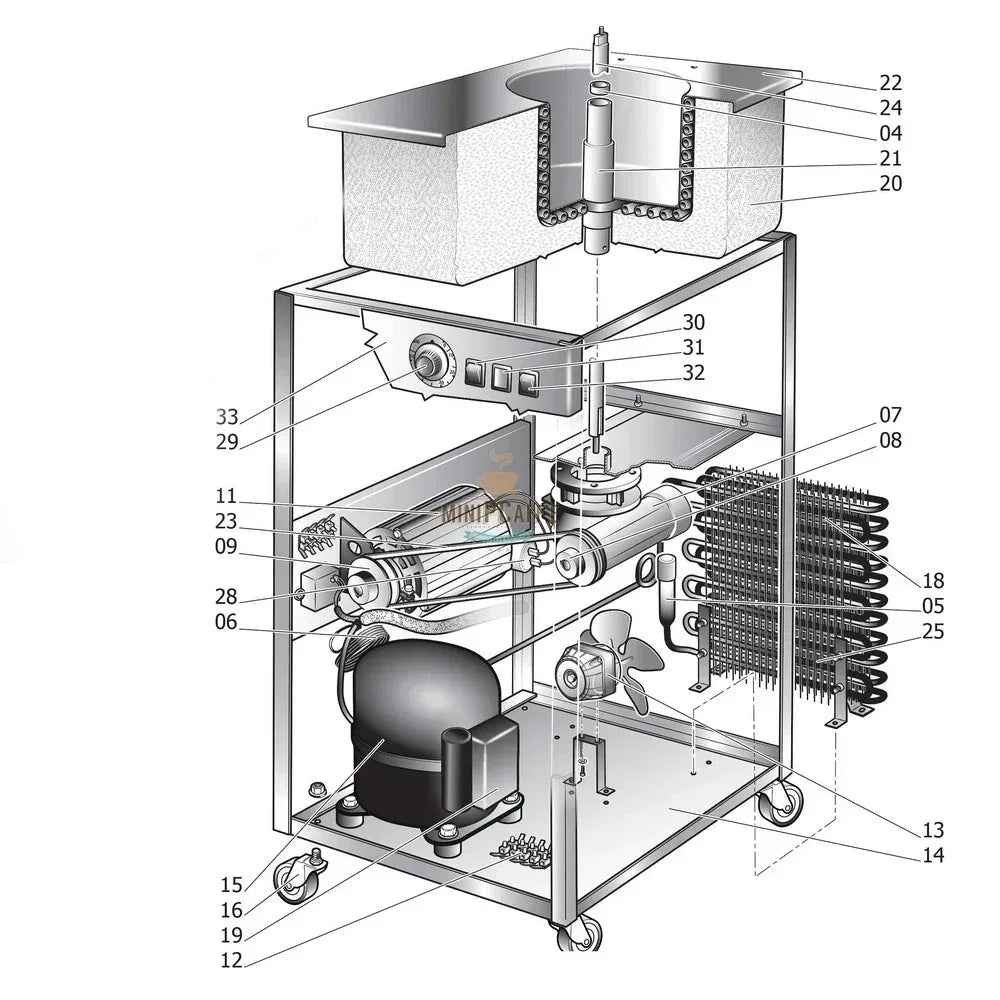 Complete Gearbox for Musso Club Zara Ice Cream Maker