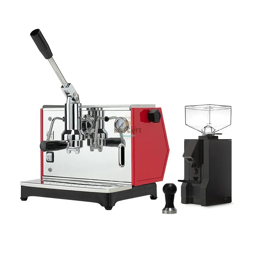 Pontevecchio Lusso Red and Eureka Manuale Grinder - MiniPCaffe.com